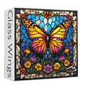PICKFORU 1000 Piece Stained Glass Butterfly Puzzle – Colorful Wall Art for Adults