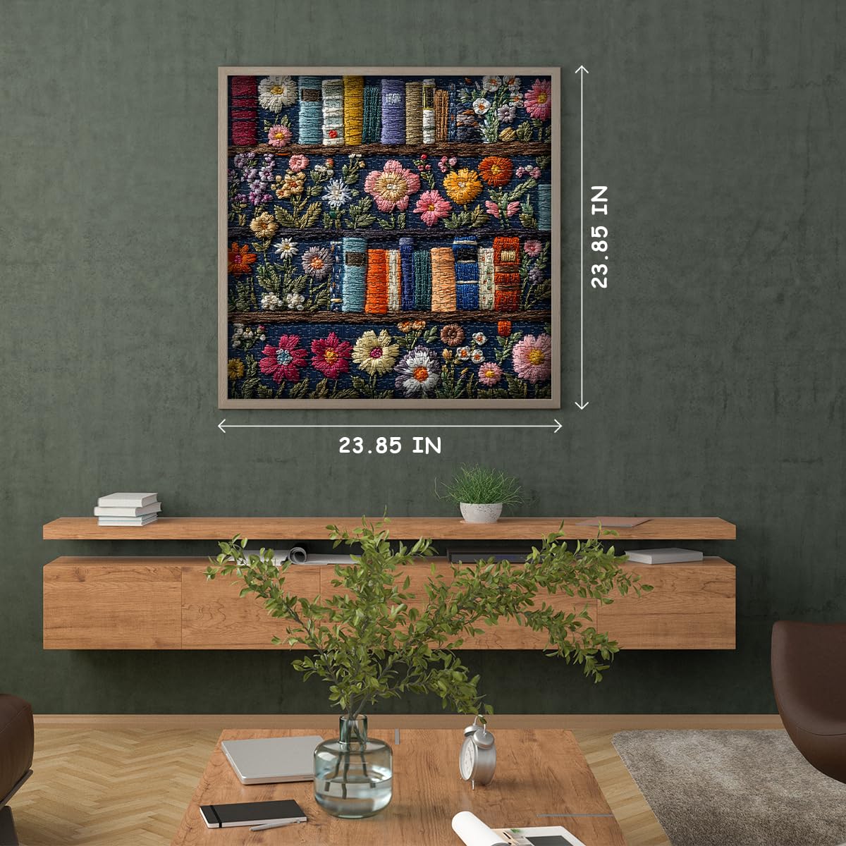 PICKFORU Wildflower Pages 1000 Piece Jigsaw Puzzle – Embroidery-Style Floral Bookshelf Decor for Adults