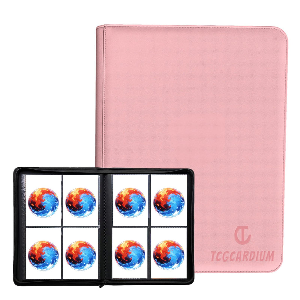 Pink 240-Card Trading Card Binder – 4-Pocket Ringless Album for MTG, YuGi, Sports Cards by TCGCARDIUM