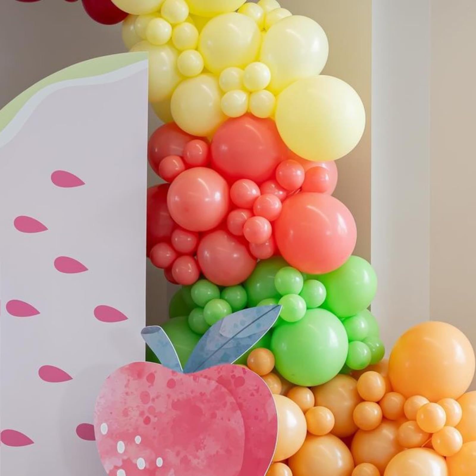 Pink and Yellow Boho Balloon Set - 35 Latex Balloons in Dusty Pink, Blush, Maca Orange, Yellow for Boho Daisy Groovy Fall Birthday Bridal Shower