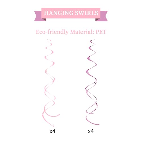 Pink Birthday Decorations Kit 16-Piece Set by LITAUS – Pre-Strung Banner, Honeycomb Balls & Paper Garland for Women, Girls, Teens, Adults