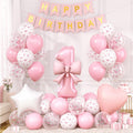 Pink Bow 1st Birthday Decoration Set – 32-Inch Number 1 Foil Balloon & More