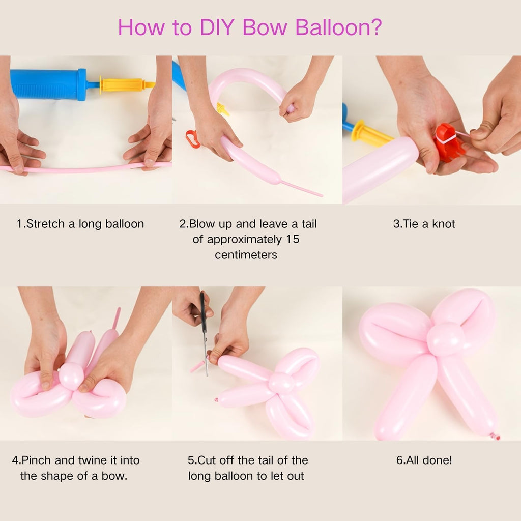 Pink Bow Birthday Decorations Set – Banner, Balloons, and DIY Bow Garland for Party