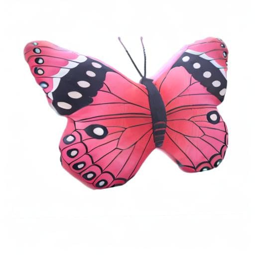 Pink Butterfly Stuffed Animal Plush Pillow – 16x12 Inch Kawaii Toy by zhidiloveyou