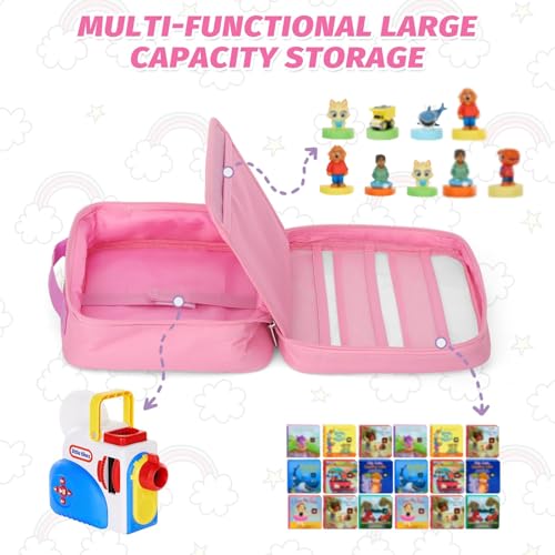 Pink Carrying Case for Little Tikes Story Dream Machine Books, Figures & Starter Set - Portable Storage Bag with Handle by RZYLKA