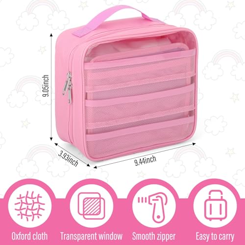Pink Carrying Case for Little Tikes Story Dream Machine Books, Figures & Starter Set - Portable Storage Bag with Handle by RZYLKA