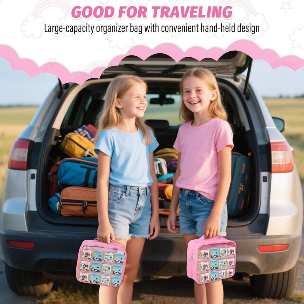 Pink Carrying Case for Little Tikes Story Dream Machine Books, Figures & Starter Set - Portable Storage Bag with Handle by RZYLKA