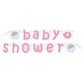 Pink Elephant Baby Shower Banner - 5.24ft Umbrellaphants Decoration