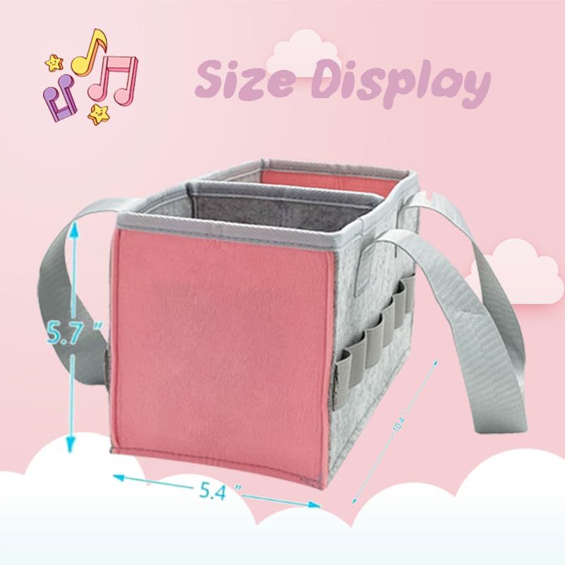Pink Felt Storage Bag for Toniebox Starter Set – Portable Handbag for Tonies Figures and Accessories