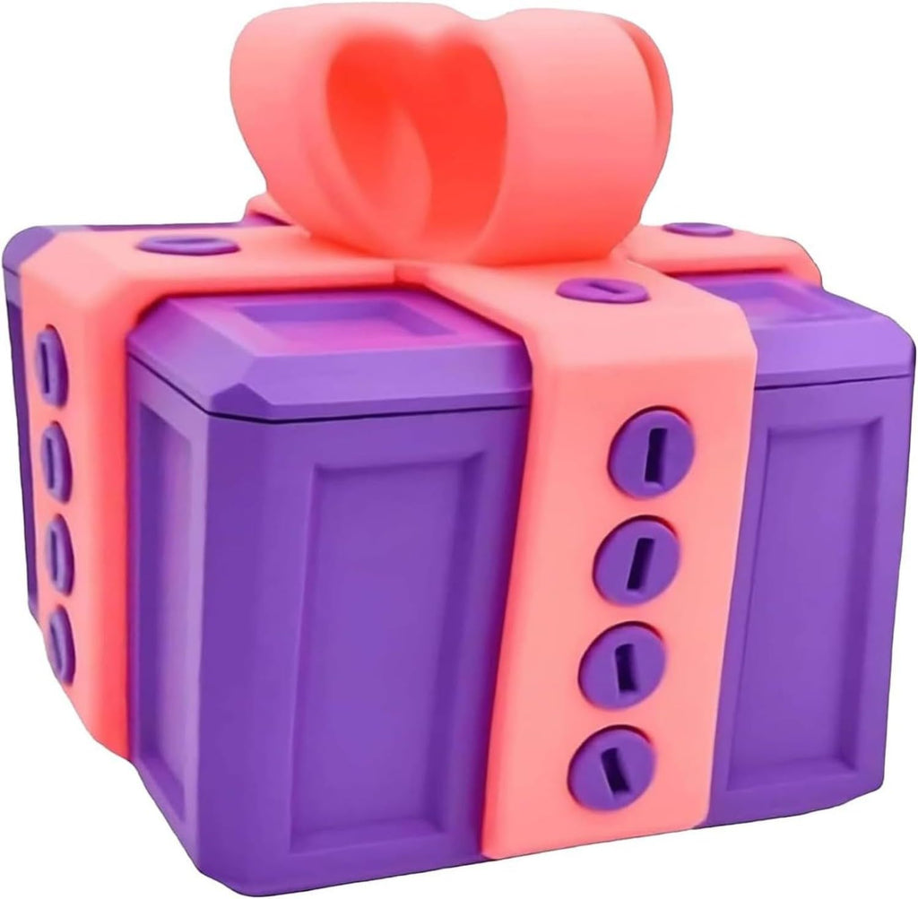 Pink Purple Gag Gift Box with 20 Screws – Prank Puzzle Box for Money and Cards