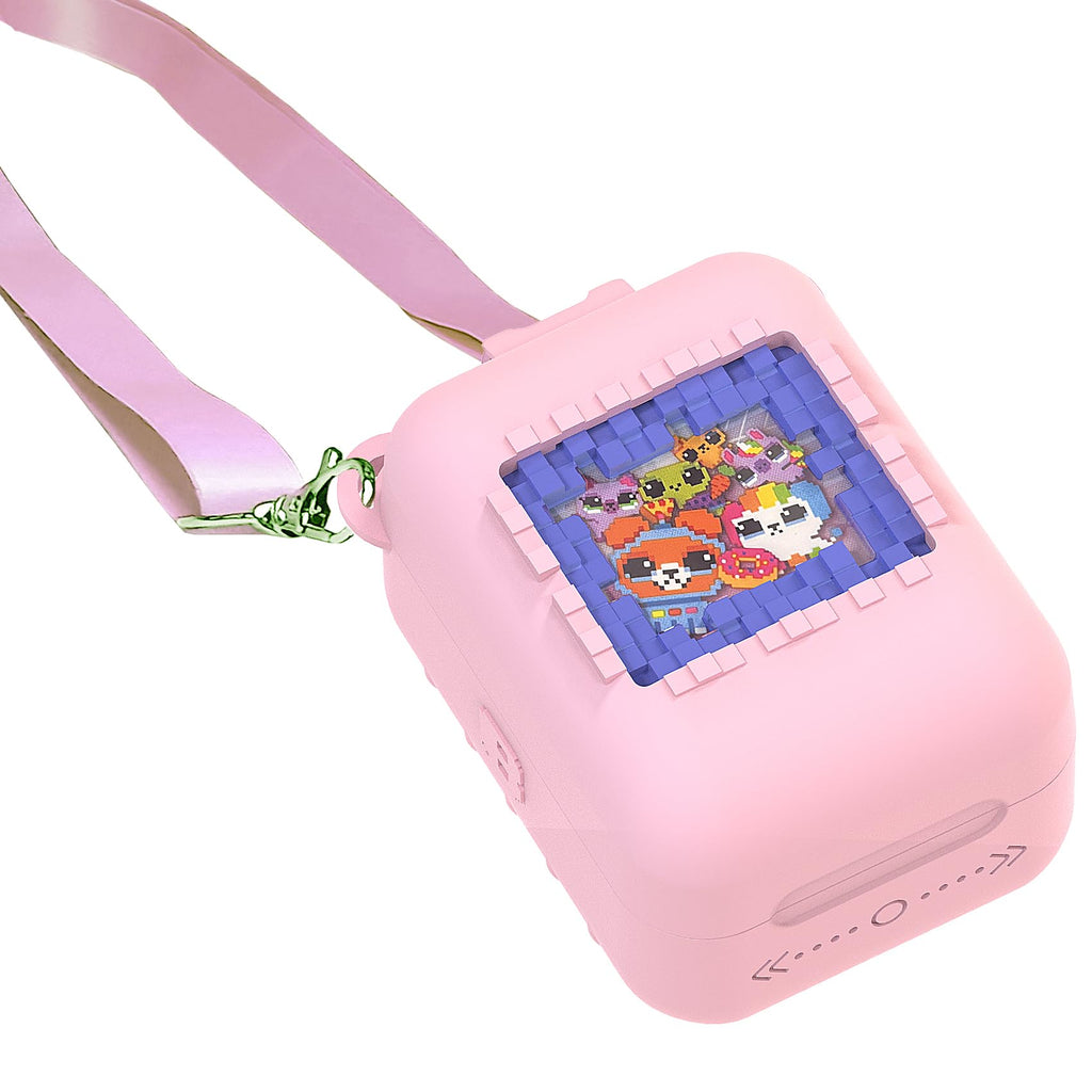 Pink Silicone Case for Bitzee Original Digital Pet with Lanyard - RAWECUD Protective Cover