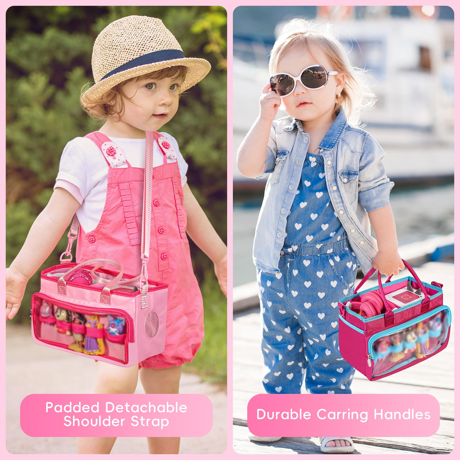 Pink Toniebox Carrying Case – Portable Organizer for Figures & Accessories