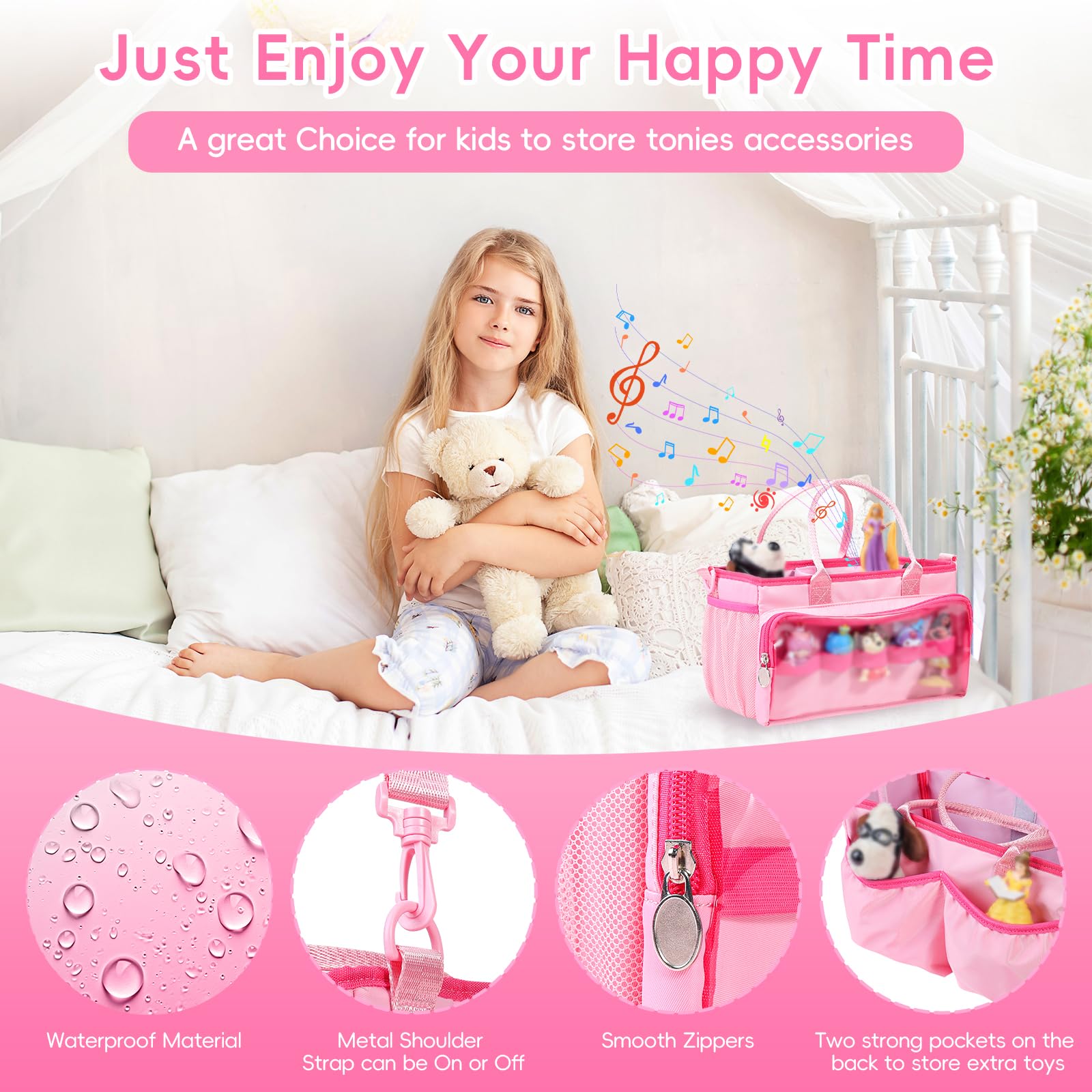 Pink Toniebox Carrying Case – Portable Organizer for Figures & Accessories