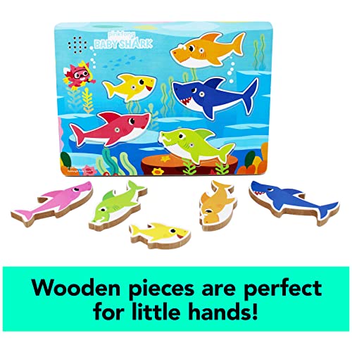 Pinkfong Baby Shark Musical Wooden Sound Puzzle – 5-Piece Toddler Toy, Ages 2+