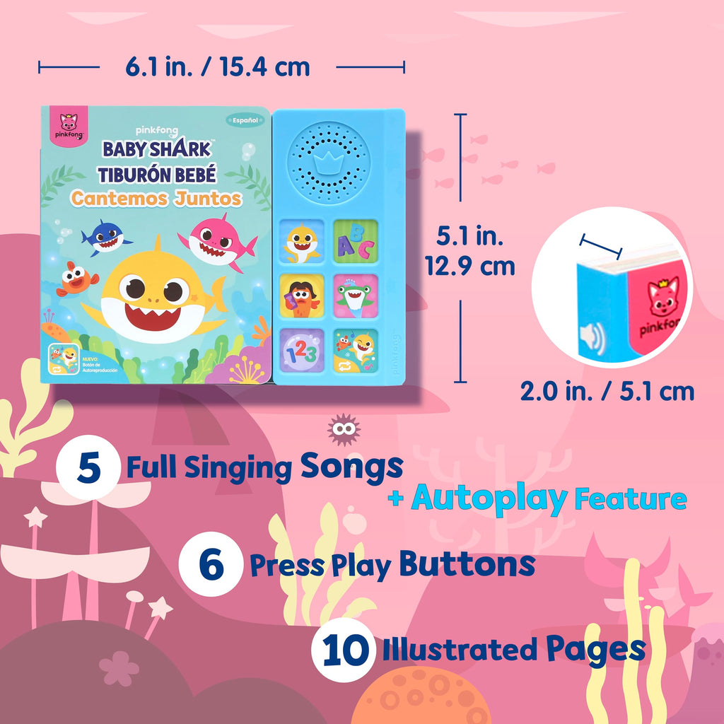 Pinkfong Baby Shark Sing-Along Sound Book – English & Spanish, Interactive Toddler Toy Ages 1+