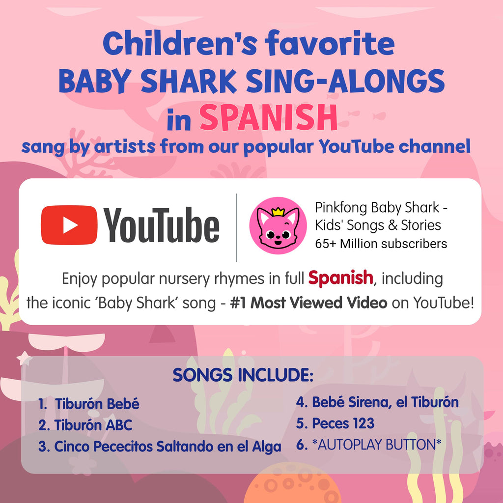 Pinkfong Baby Shark Sing-Along Sound Book – English & Spanish, Interactive Toddler Toy Ages 1+