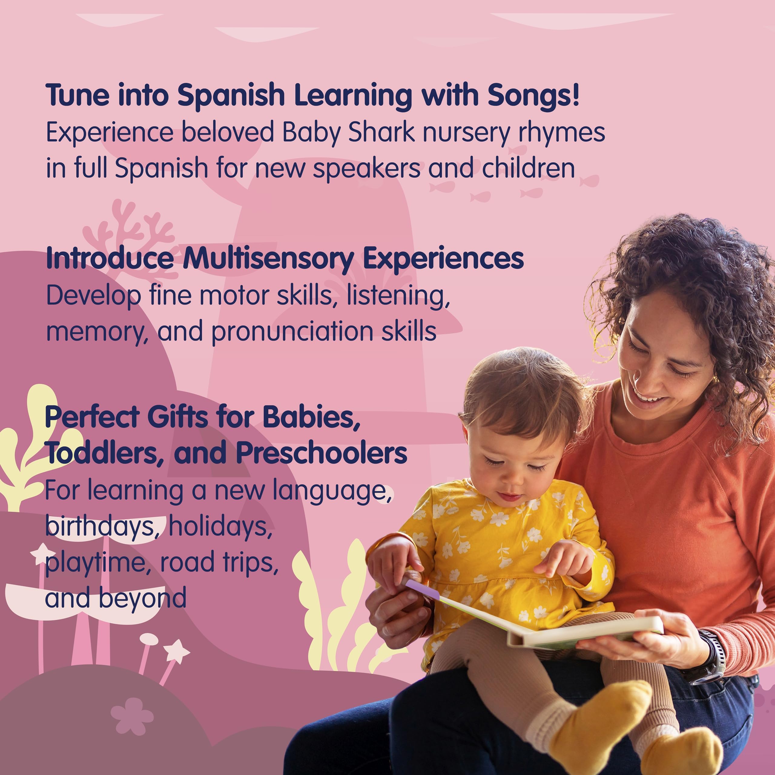 Pinkfong Baby Shark Sing-Along Sound Book – English & Spanish, Interactive Toddler Toy Ages 1+