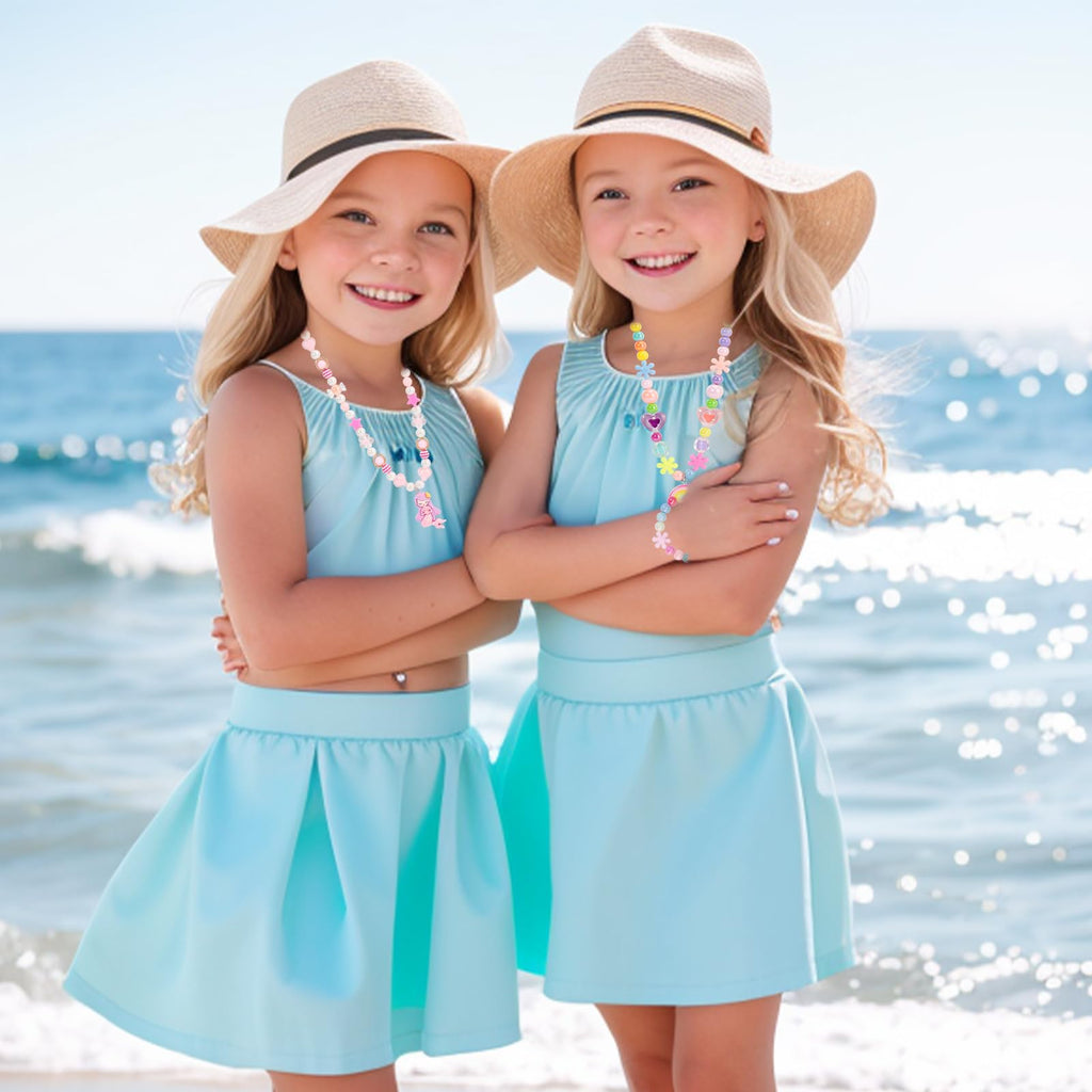 PinkSheep Toddler Jewelry Set - 3 Necklaces & 3 Bracelets for Little Girls (Ages 3-8) in Gift Box