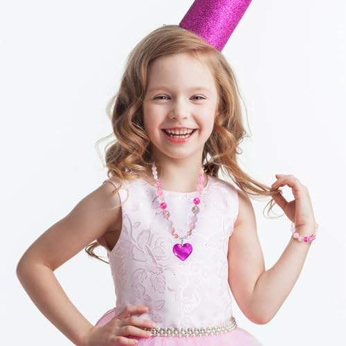 PinkSheep Toddler Jewelry Set – 9-Piece Necklace, Choker & Bracelet Collection for Little Girls, Gift Box Included