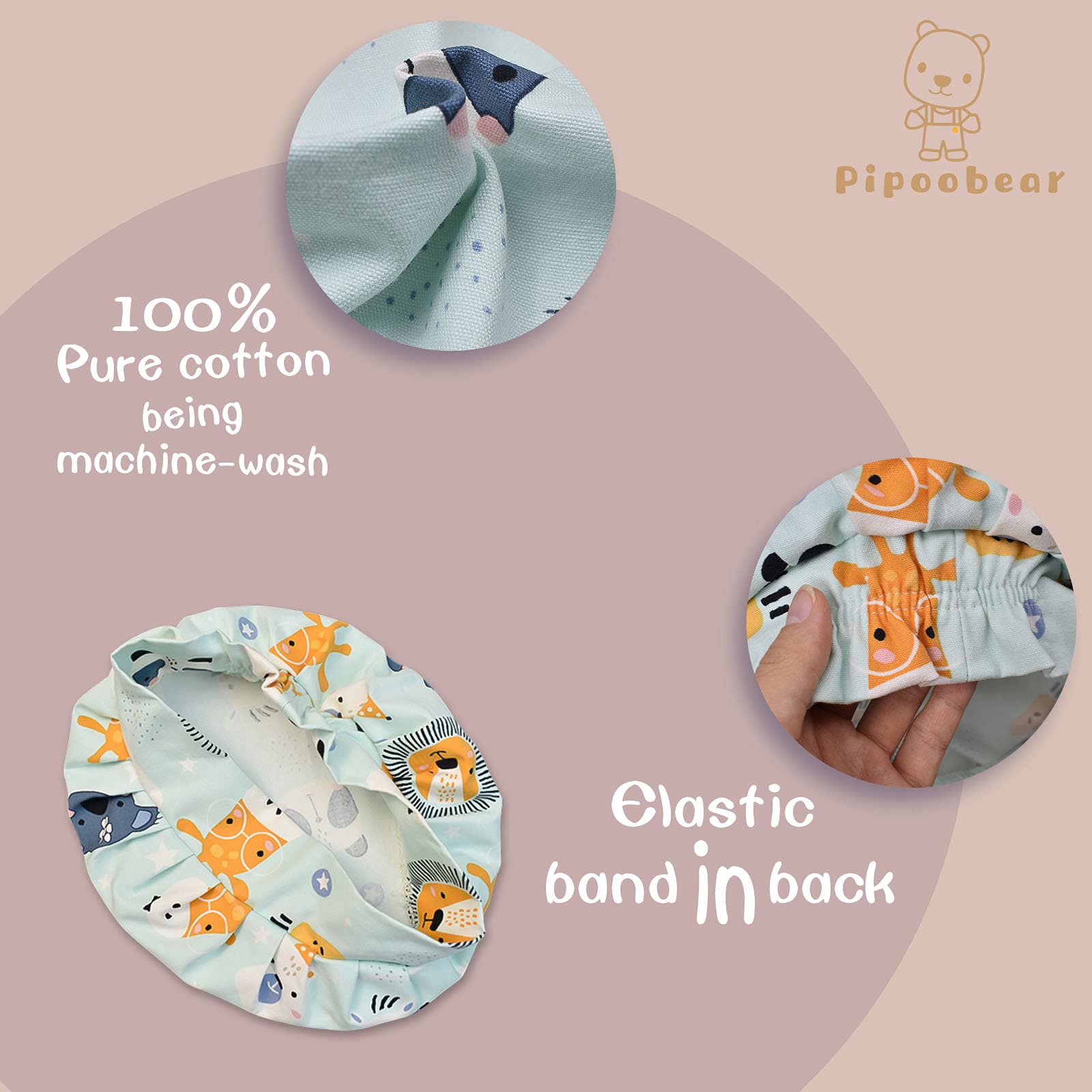 Pipoobear Kids Cotton Apron – Adjustable Strap with Front Pocket for Toddlers, Boys, and Girls