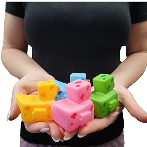 Pixelated Robot Rubber Ducks, 12 Pack - 2 Inch Standard Size, Non-Floating Duck Toys by AMERICAN WIT