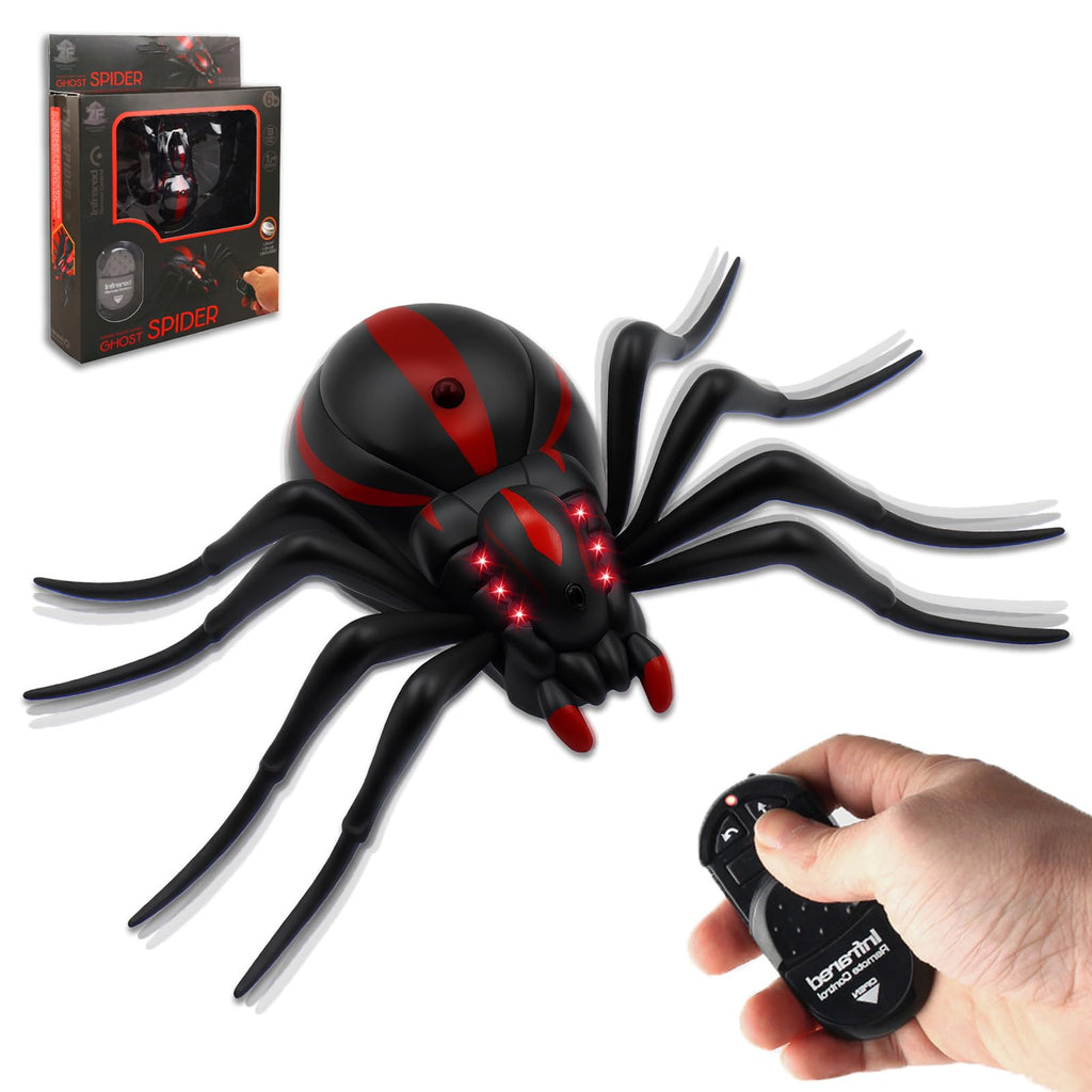 Pixibond Remote Control Spider Toy – Realistic RC Spider with LED Eyes, 8 Wriggling Legs, and Auto Mode for Pranks & Gifts