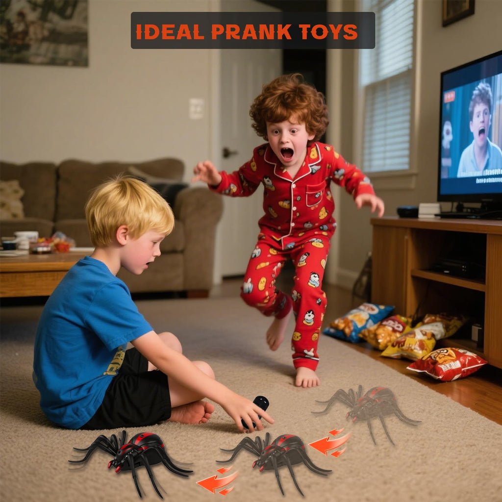 Pixibond Remote Control Spider Toy – Realistic RC Spider with LED Eyes, 8 Wriggling Legs, and Auto Mode for Pranks & Gifts