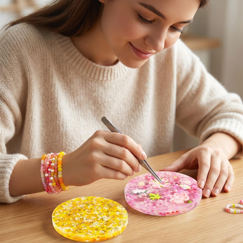 Pixnest 2-Pack Picky Pads – Sensory Fidget Toy for Picking, Stress Relief with Detachable Beads (Yellow Butterfly + Pink Flower)