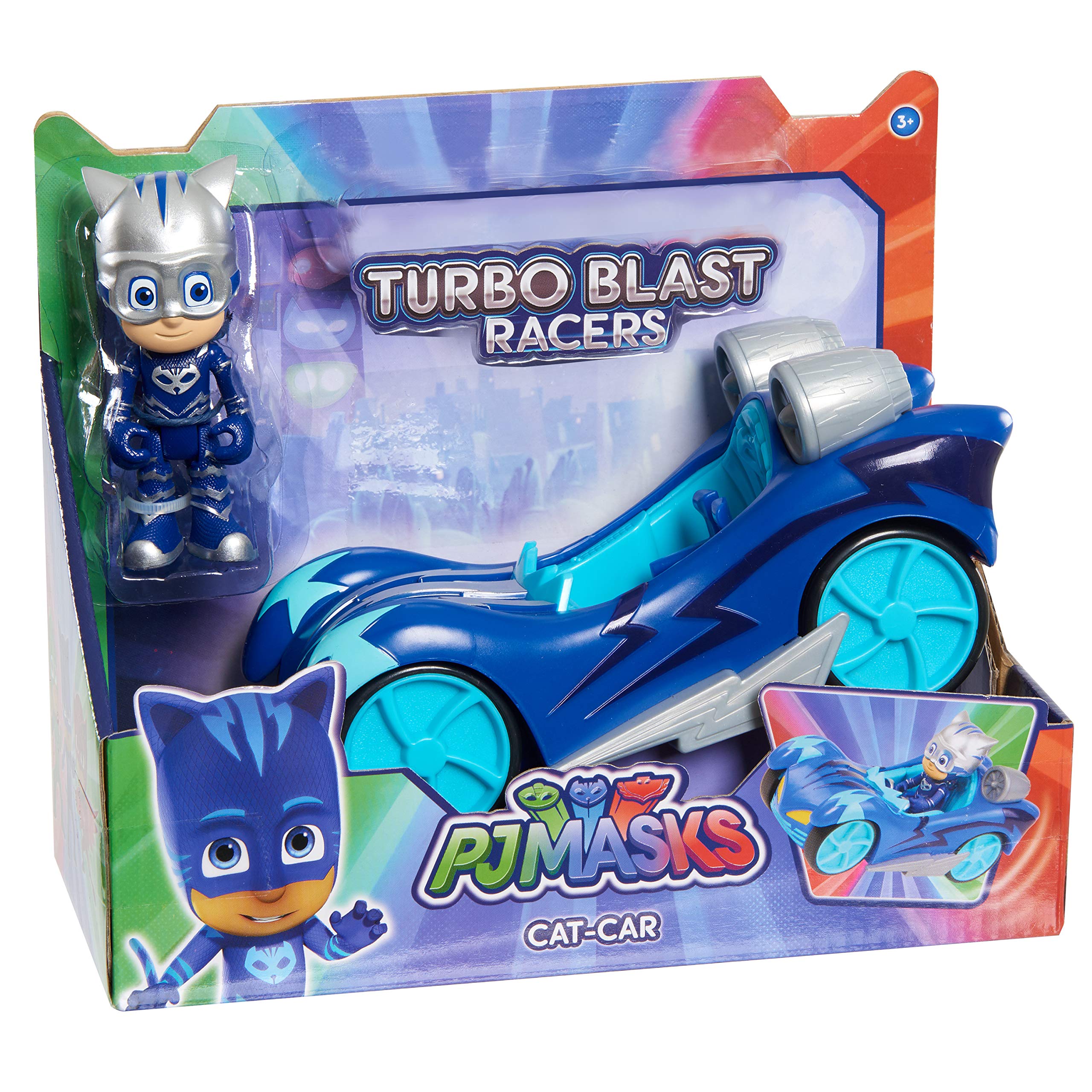 PJ Masks Turbo Blast Cat-Car with Catboy Figure - Racing Vehicle Toy