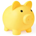 PJDRLLC Large Piggy Bank, Unbreakable Plastic Coin Bank for Kids, 7 x 5.9 x 6.3 Inches, Yellow