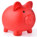 PJDRLLC Unbreakable Plastic Piggy Bank - Medium Coin Bank for Kids, Red