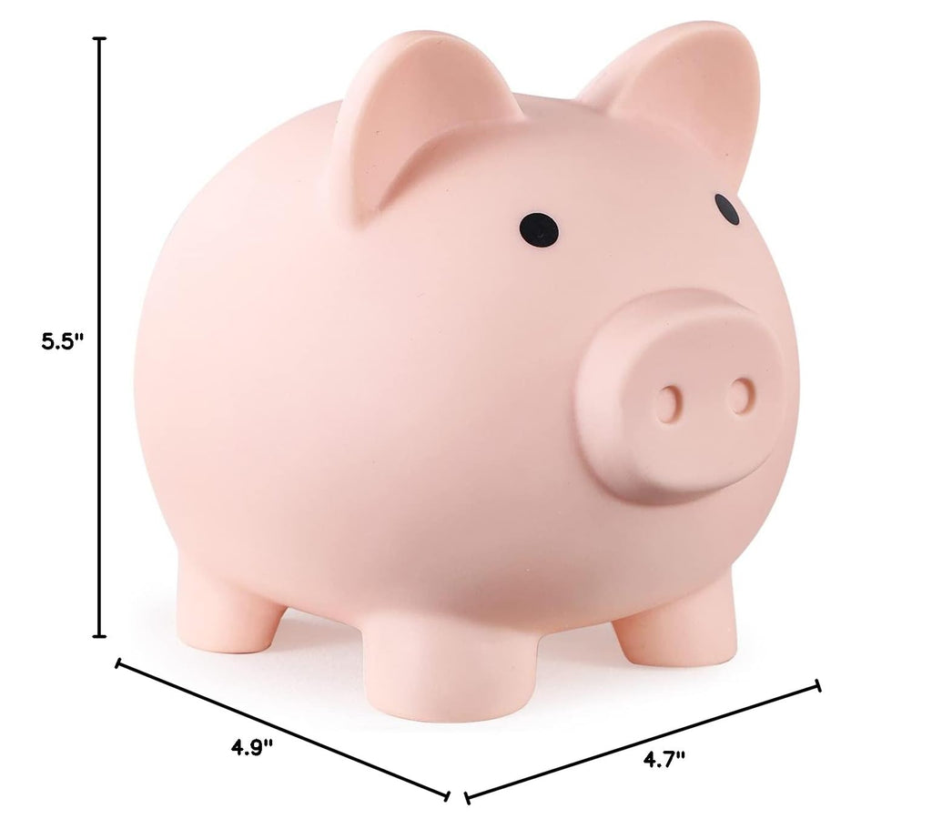 PJDRLLC Unbreakable Plastic Piggy Bank – Medium Size Coin Bank for Kids, Ideal Gift for Birthday, Easter, Christmas (Flesh-Colour)
