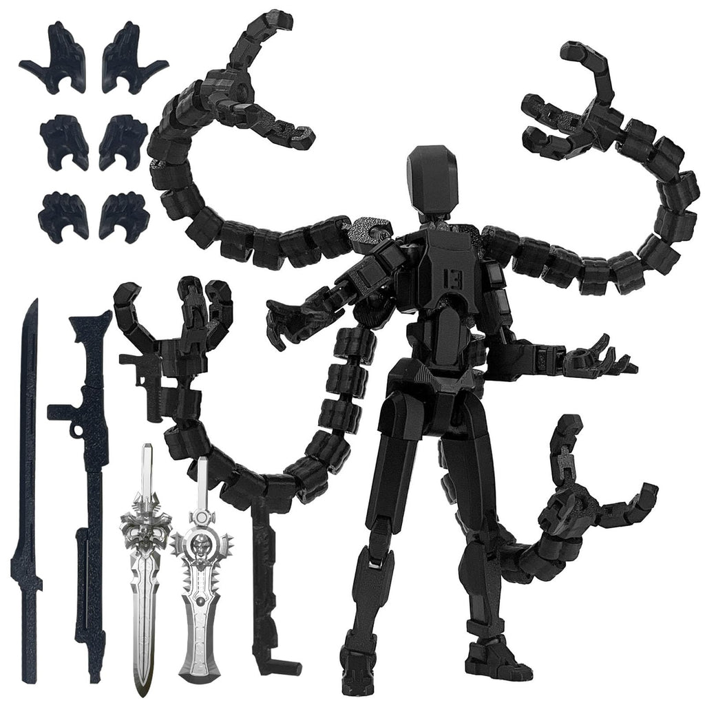 PkghoKids T13 Fully Jointed Action Figure with 3 Hand Types and 5 Weapons, 3D Printed PETG, Already Assembled