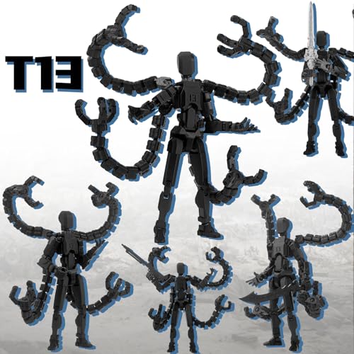 PkghoKids T13 Fully Jointed Action Figure with 3 Hand Types and 5 Weapons, 3D Printed PETG, Already Assembled