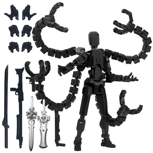 PkghoKids T13 Fully Jointed Action Figure with 3 Hand Types and 5 Weapons, 3D Printed PETG, Already Assembled