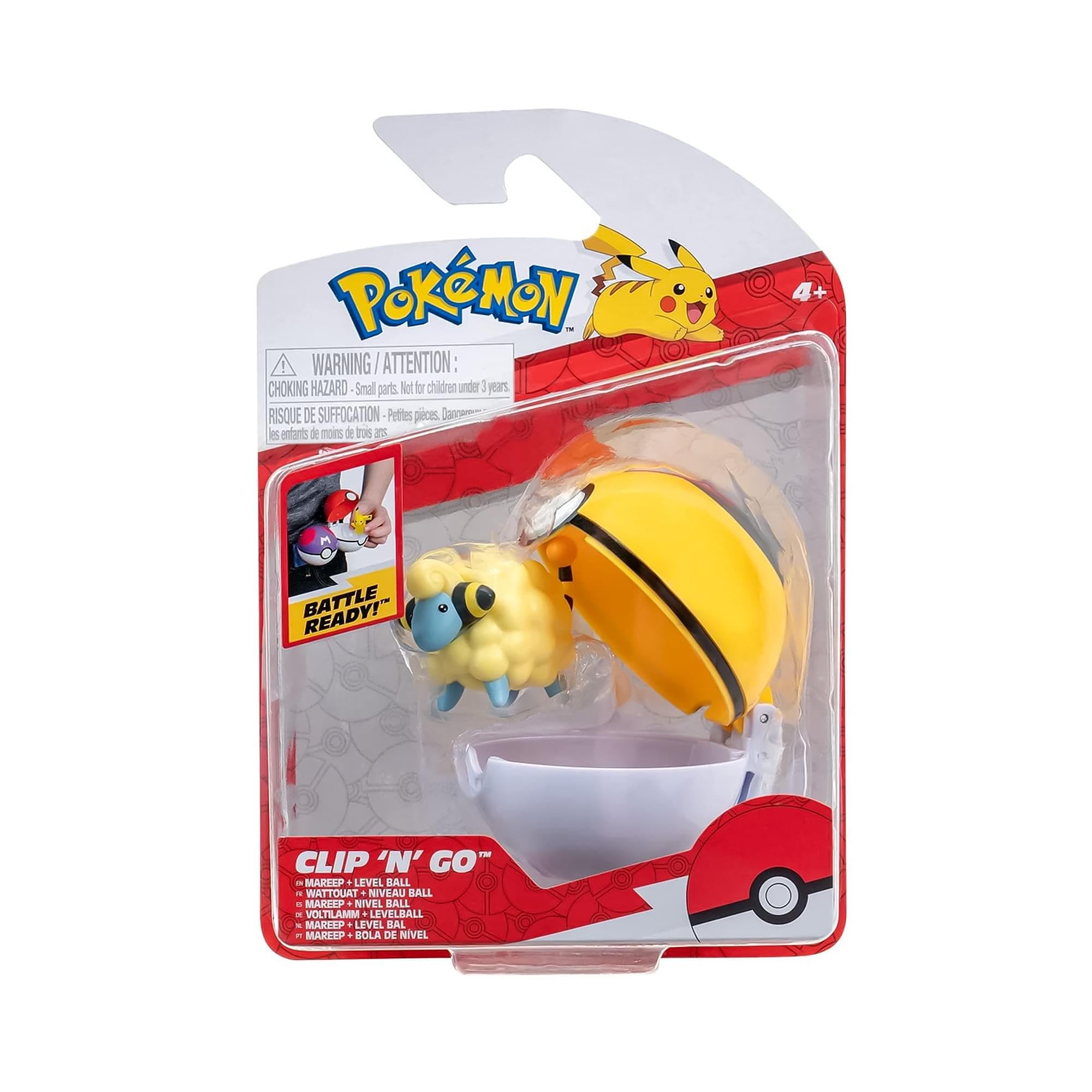 PKW3137 Clip 'n' Go Poké Balls: Voltilamm & Level Ball Set with 5 cm Figure