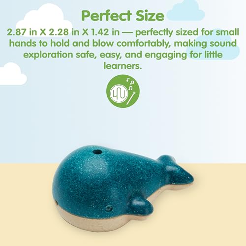 PlanToys Wooden Whale Whistle – Montessori Sound Toy for Creative Play