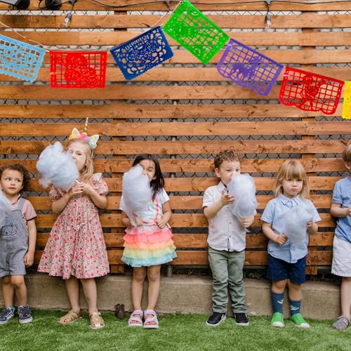 Plastic Papel Picado Banner Set (2 Pack) – 30ft Mexican Party Décor for Día de Muertos, Cinco de Mayo, Birthdays