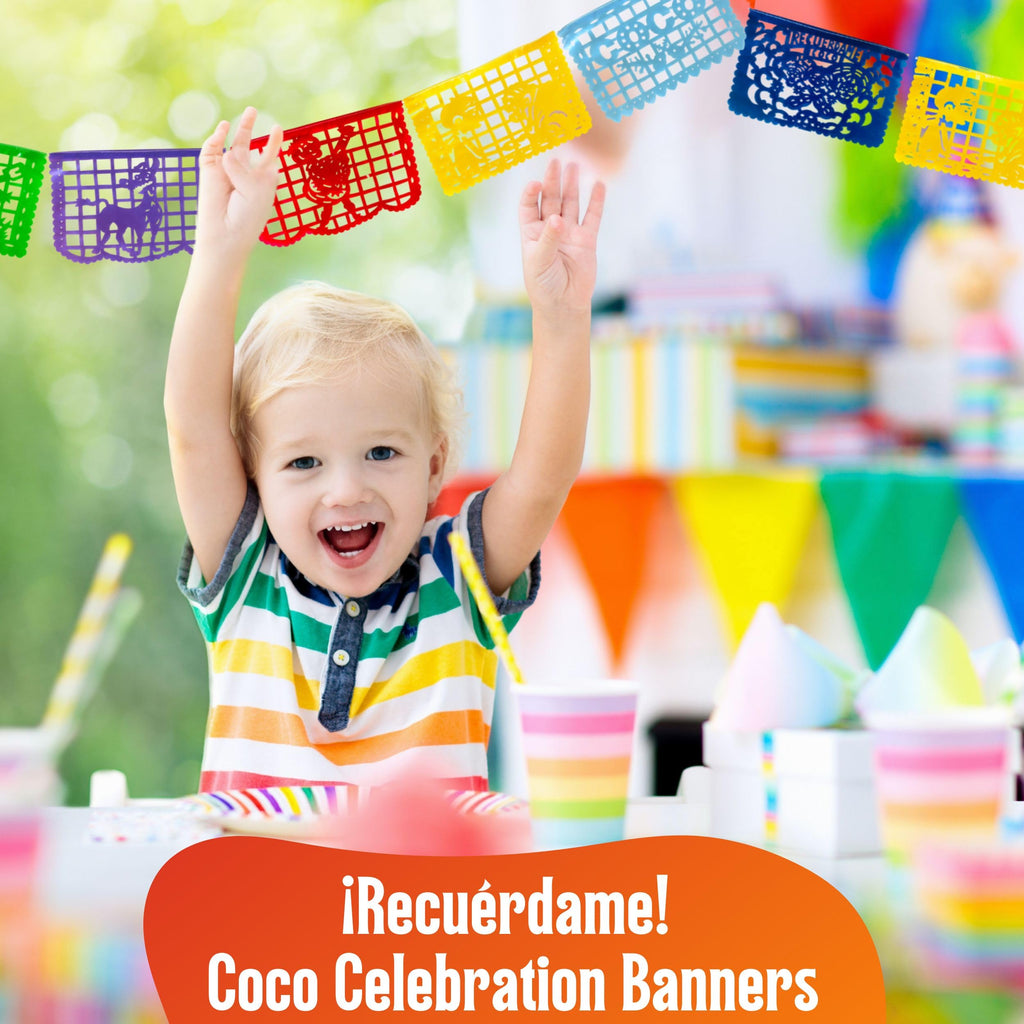 Plastic Papel Picado Banner Set (2 Pack) – 30ft Mexican Party Décor for Día de Muertos, Cinco de Mayo, Birthdays