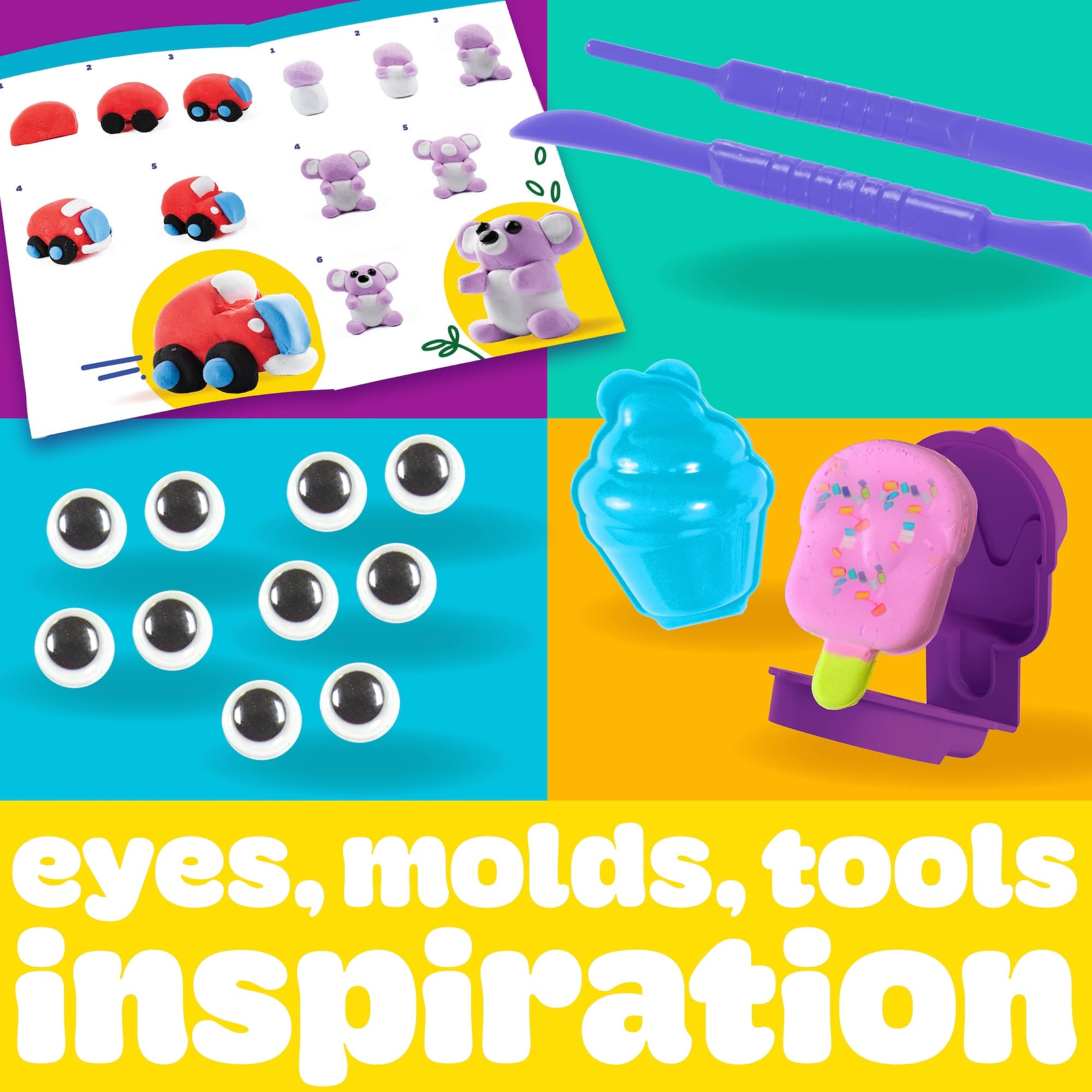 Play-Doh Air Dry Clay Scented Variety Pack: 13 Rainbow Clays, Tools, Molds, and Wiggly Eyes for Kids Ages 4+