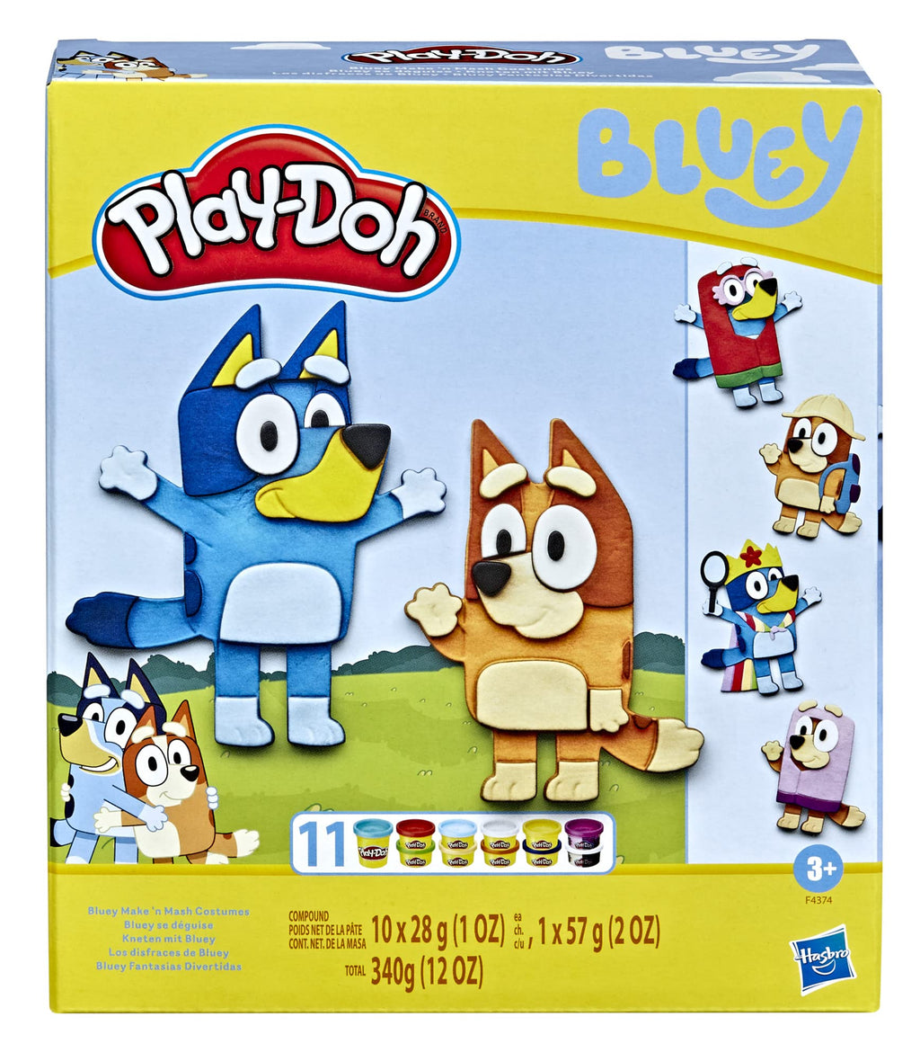 Play-Doh Bluey Make 'n Mash Costumes Playset - 11 Cans, Non-Toxic, Ages 3+