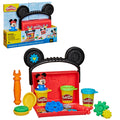 Play-Doh Disney Junior Mickey Mouse On-the-Go Garage Playset – Portable Arts & Crafts with 3 Cans and 4 Tools for Kids 2+