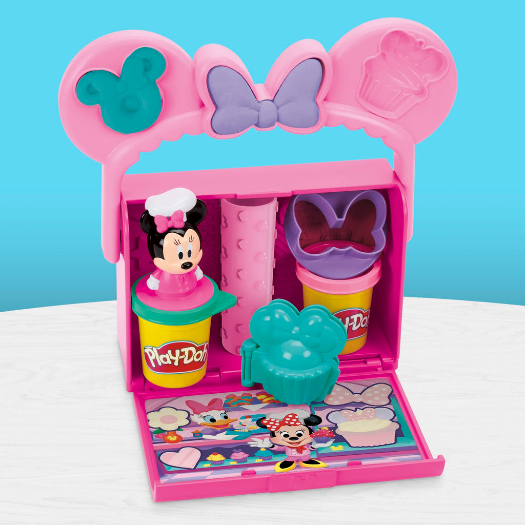 Play-Doh Disney Minnie Mouse On-the-Go Bakery Playset with Stamper Figure & 3 Cans, Toddler Arts & Crafts Toy for Ages 2+