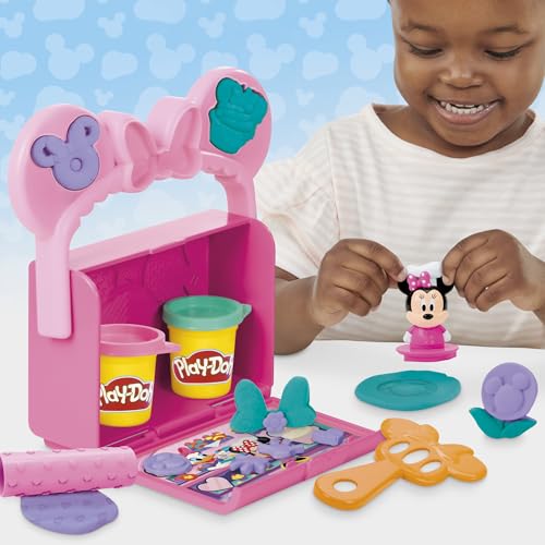 Play-Doh Disney Minnie Mouse On-the-Go Bakery Playset with Stamper Figure & 3 Cans, Toddler Arts & Crafts Toy for Ages 2+