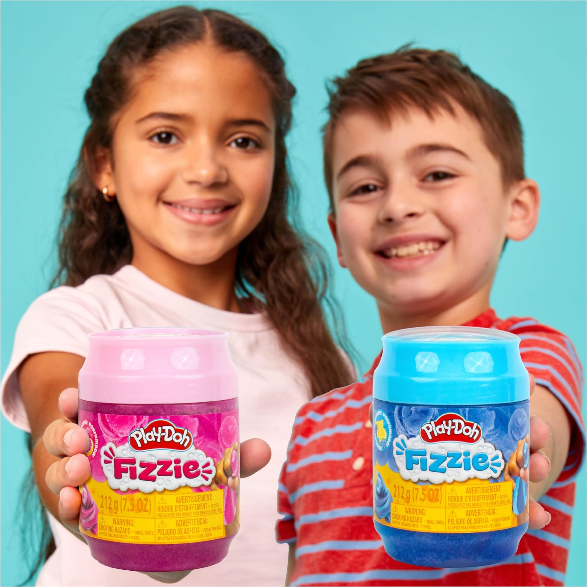 Play-Doh Fizzie Slime – 2 Scented Cans of Strawberry & Blue Raspberry Sensory Toy