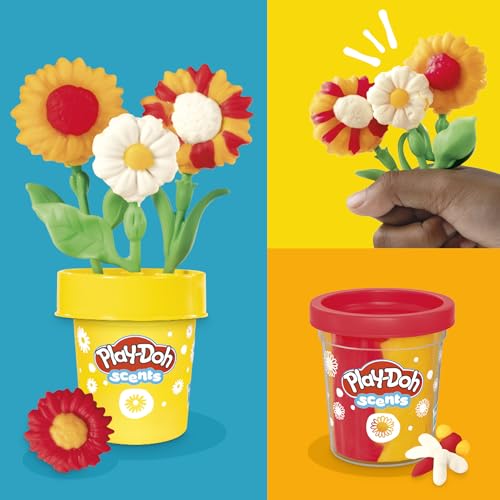 Play-Doh Flower Two Pack: Tulips, Daffodils, Sunflower & Daisies – Kids Arts & Crafts Kit