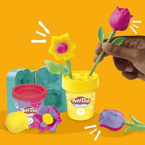 Play-Doh Flower Two Pack: Tulips, Daffodils, Sunflower & Daisies – Kids Arts & Crafts Kit