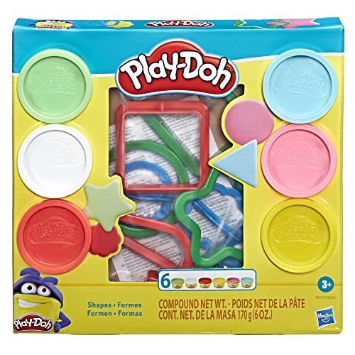Play-Doh Fun Shapes 9 Cutters + 6 Cans Non-Toxic Modeling Compound for Ages 3+