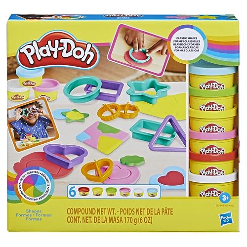 Play-Doh Fun Shapes 9 Cutters + 6 Cans Non-Toxic Modeling Compound for Ages 3+