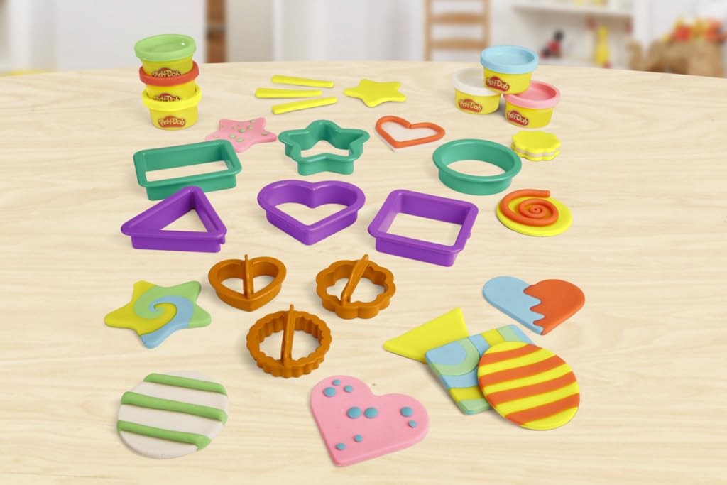 Play-Doh Fun Shapes 9 Cutters + 6 Cans Non-Toxic Modeling Compound for Ages 3+